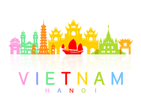 The landscape of Saigon: Địa danh du lịch Việt Nam. Vector và Illustration