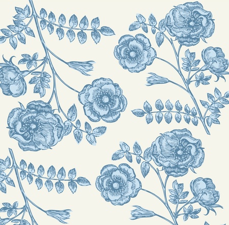 Classical wall-paper with a flower pattern. fragment