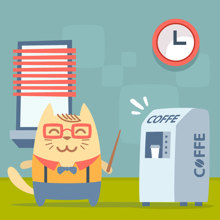 サスペンダー付きのビジネス スーツに先生がキャラクター カラフルな