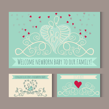 greeting cards with symbols of happy family welcome newborn baby to a big happy family - Big Greeting Cards greeting cards with symbols of happy family welcome newborn baby to a big happy family - Big Greeting Cards