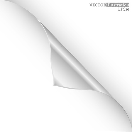 Collection of different white curled corners on the white background shadowed vector illustration