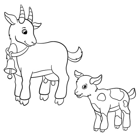 着色のページ 農場の動物 かわいい母ヤギに小さな仔山羊と笑顔に見えます のイラスト素材 ベクタ Image 着色のページ 農場の動物 かわいい母ヤギに小さな仔山羊と笑顔に見えます のイラスト素材 ベクタ Image