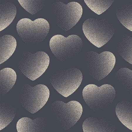 Aesthetic valentines day background vector stipple hearts classic seamless pattern abstract wallpaper. dotted hearts graphic love symbol repeat wrapping paper faded texture. tileable art illustration Aesthetic valentines day background vector stipple hearts classic seamless pattern abstract wallpaper. dotted hearts graphic love symbol repeat wrapping paper faded texture. tileable art illustration
