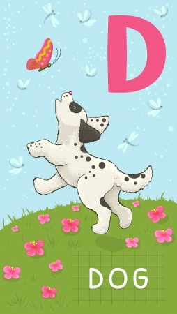 animals abc letter d dog in alphabet card royalty free cliparts