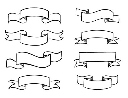 バナーの手描き フリーハンド ベクトル ヴィンテージ スクロール デザイン のイラスト素材 ベクタ Image