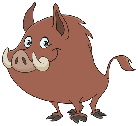 Wild boar or wild pig cartoon