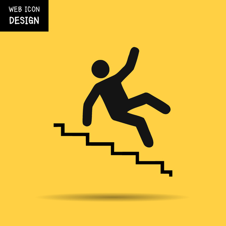 vector slippery stairs warning sign illustration isolated on