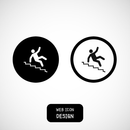 vector slippery stairs warning sign illustration isolated on