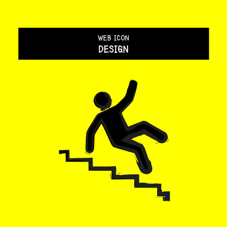 vector slippery stairs warning sign illustration isolated on