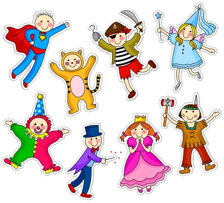 Kids wearing different costumes