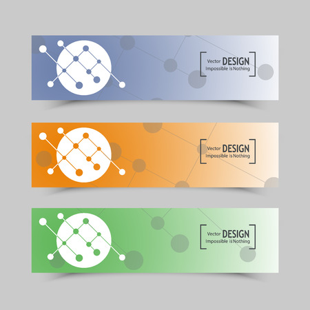 set of flyers with big circle lines and dot simple line flat simple flyers design