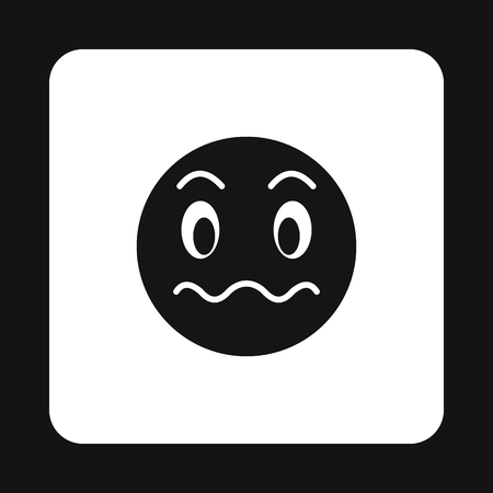 シンプルなスタイルの白い背景で隔離の驚く顔文字アイコンのイラスト素材 ベクタ Image