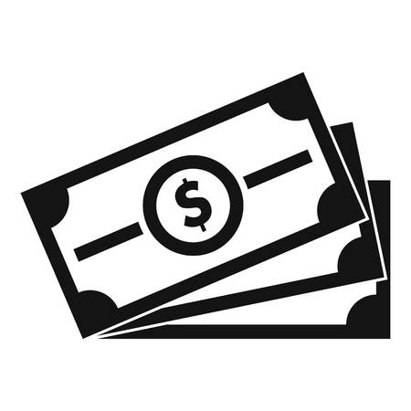 Pila de icono de billetes de un dólar. El ejemplo simple de pila de billetes de un dólar icono vectorial para la web Foto de archivo - 64812107