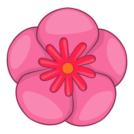 ムクゲ韓国の花のアイコンです 花のベクトル アイコン Web デザインのための漫画イラスト のイラスト素材 ベクタ Image