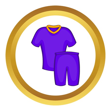 漫画のスタイルの白い背景で隔離のサッカー ユニフォーム アイコン スポーツ衣料品記号のイラスト素材 ベクタ Image 漫画のスタイルの白い背景で隔離のサッカー ユニフォーム アイコン スポーツ衣料品記号のイラスト素材 ベクタ Image