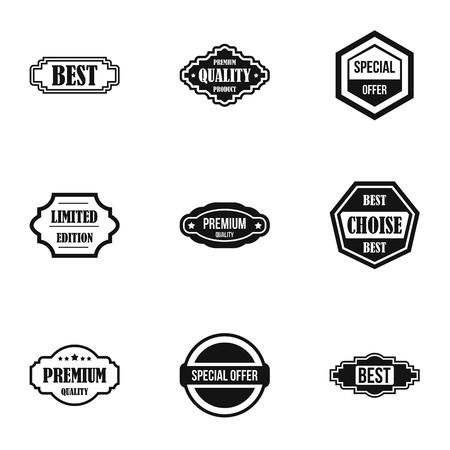 Sticker icons set simple style