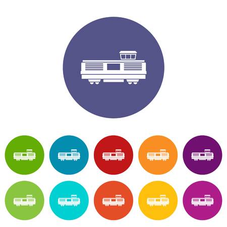 貨物列車アイコン Web デザインのための貨物列車のベクトルのアイコンのシンプルなイラスト のイラスト素材 ベクタ Image