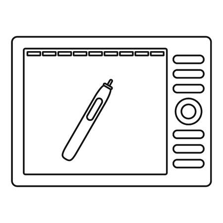 Tablet Outline Icon Symbol On The White Background Royalty Free SVG, Cliparts, V