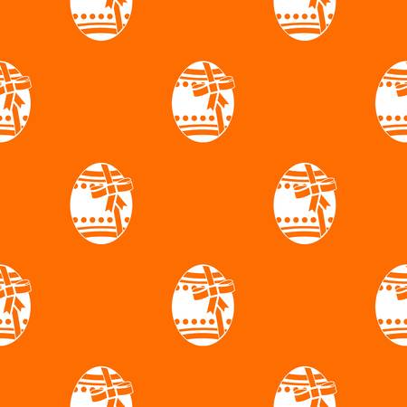 big easter egg pattern repeat seamless in orange color for any