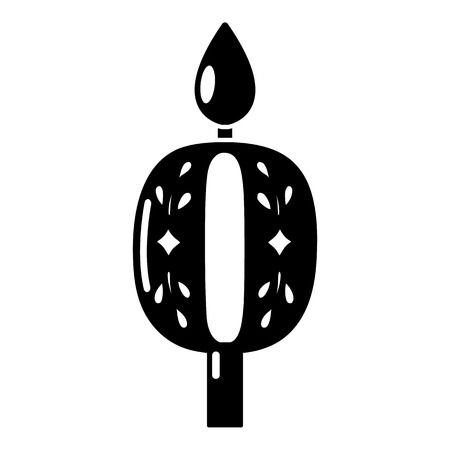 ホワイトキャンドルと黒の燭台 ベクトル イラスト のイラスト素材 ベクタ Image