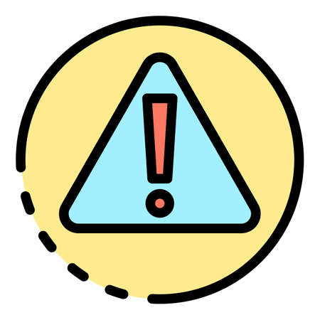 Danger exclamation sign icon. outline danger exclamation sign vector icon color flat isolated