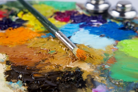 oil drawing board with pen 