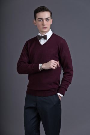 bow tie with sweater