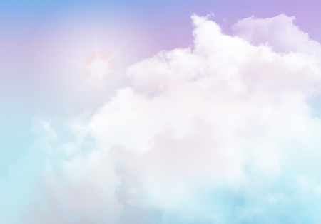 3 D イラストレーション グラフィック雲紫日光青空 自然 風景 天国 ふわふわのアイデア オゾン 宗教 クリア 自然 デザイン テンプレートの背景を 壁紙します の写真素材 画像素材 Image