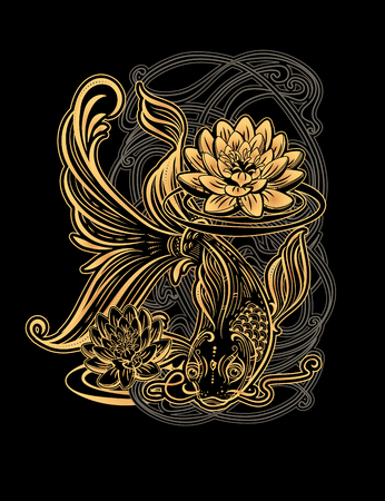 鯉鯉のタトゥーのイラスト素材 ベクタ Image