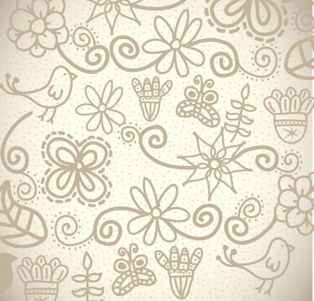 Flower nature background over white illustration