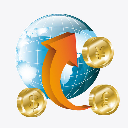Global economy money and business design vector illustration