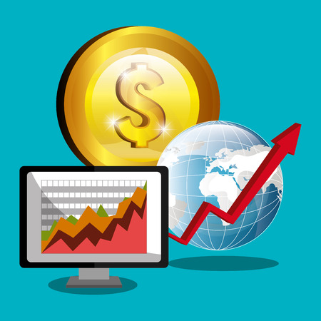 financial market and stock market graphic design vector