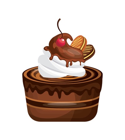 パンやデザートの概念がおいしいカップケーキ アイコンで表されます 分離やカラフルなイラスト のイラスト素材 ベクタ Image