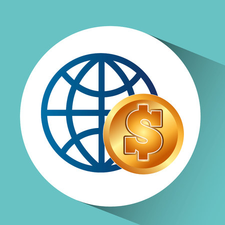 Business world money economy finance isolated vector illustration
