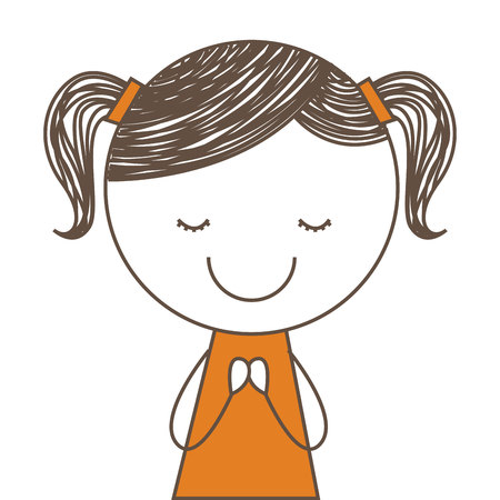 小さな女の子かわいいアイコン ベクトル イラスト デザインのイラスト素材 ベクタ Image