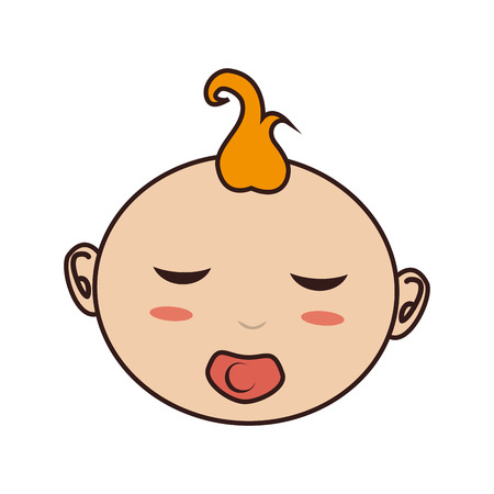 顔赤ちゃん帽子閉じた目ベクトル イラスト Eps 10 のイラスト素材 ベクタ Image