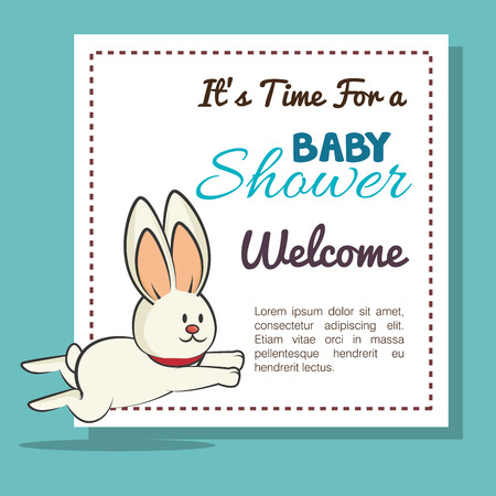 かわいい動物のベクトル イラスト デザインのベビー シャワーの招待のイラスト素材 ベクタ Image