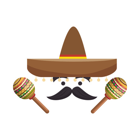 マラカスとメキシカン ハット ベクトル イラストでカラフルな漫画顔 のイラスト素材 ベクタ Image マラカスとメキシカン ハット ベクトル イラストでカラフルな漫画顔 のイラスト素材 ベクタ Image