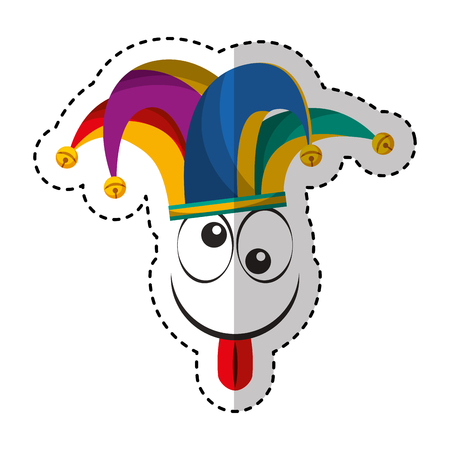 道化師の帽子と狂気の顔アイコン ベクトル イラスト デザインを分離しました のイラスト素材 ベクタ Image