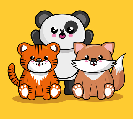 かわいい動物文字カワイイ スタイル ベクトル イラスト デザインのイラスト素材 ベクタ Image