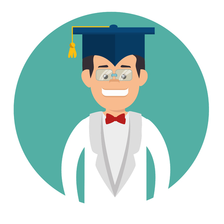 簡単なベクトル イラスト デザインを学習する学生の卒業式のイラスト素材 ベクタ Image