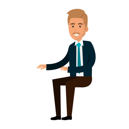 ビジネスマンやって着席姿勢ベクトル イラスト デザインのイラスト素材 ベクタ Image