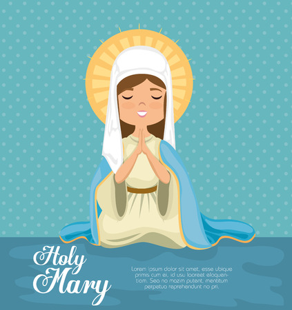 Holy miracle virgin religious card vector illustration design