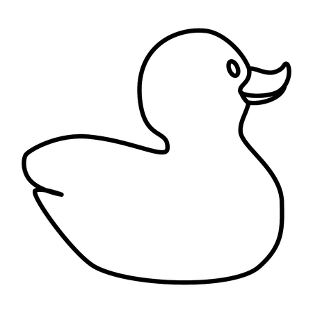 かわいいアヒルのおもちゃ分離アイコン ベクトル イラスト デザインのイラスト素材 ベクタ Image 77892196