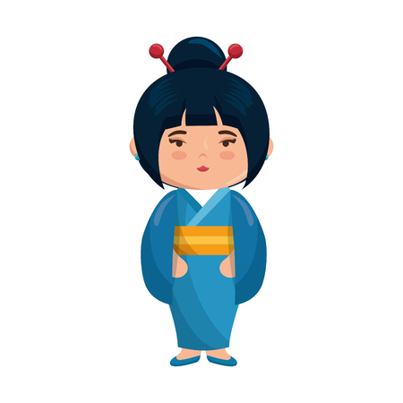 かわいい日本人の女の子漫画アイコン ベクトル イラスト グラフィック デザインのイラスト素材 ベクタ Image