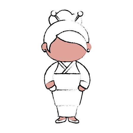 かわいい日本人の女の子漫画アイコン ベクトル イラスト グラフィック デザインのイラスト素材 ベクタ Image