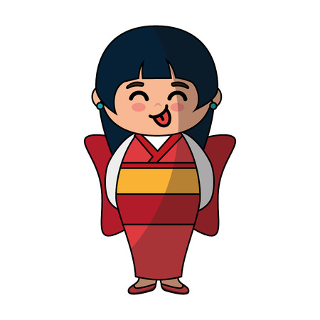 かわいい日本人の女の子漫画アイコン ベクトル イラスト グラフィック デザインのイラスト素材 ベクタ Image