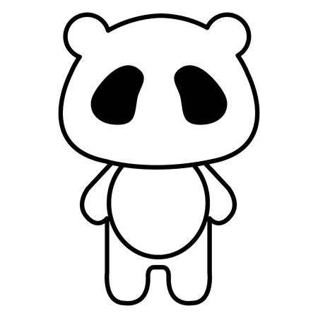 ぬいぐるみの動物パンダ アイコン ベクトル イラスト デザインを描くのイラスト素材 ベクタ Image