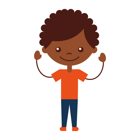 かわいいアフリカ少年キャラクター アイコン ベクトル イラスト デザインのイラスト素材 ベクタ Image
