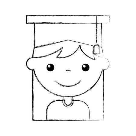 かわいい女の子卒業アイコン ベクトル イラスト デザインのイラスト素材 ベクタ Image